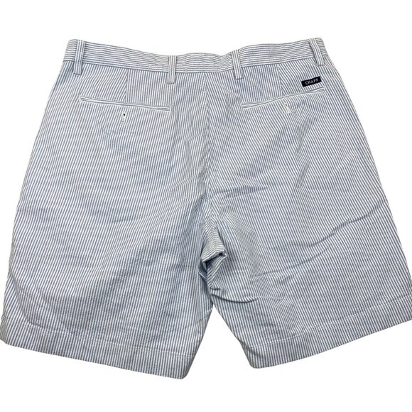 Chaps Men's Shorts Size 36 Blue & White Striped Cotton Blend - Picture 2 of 11